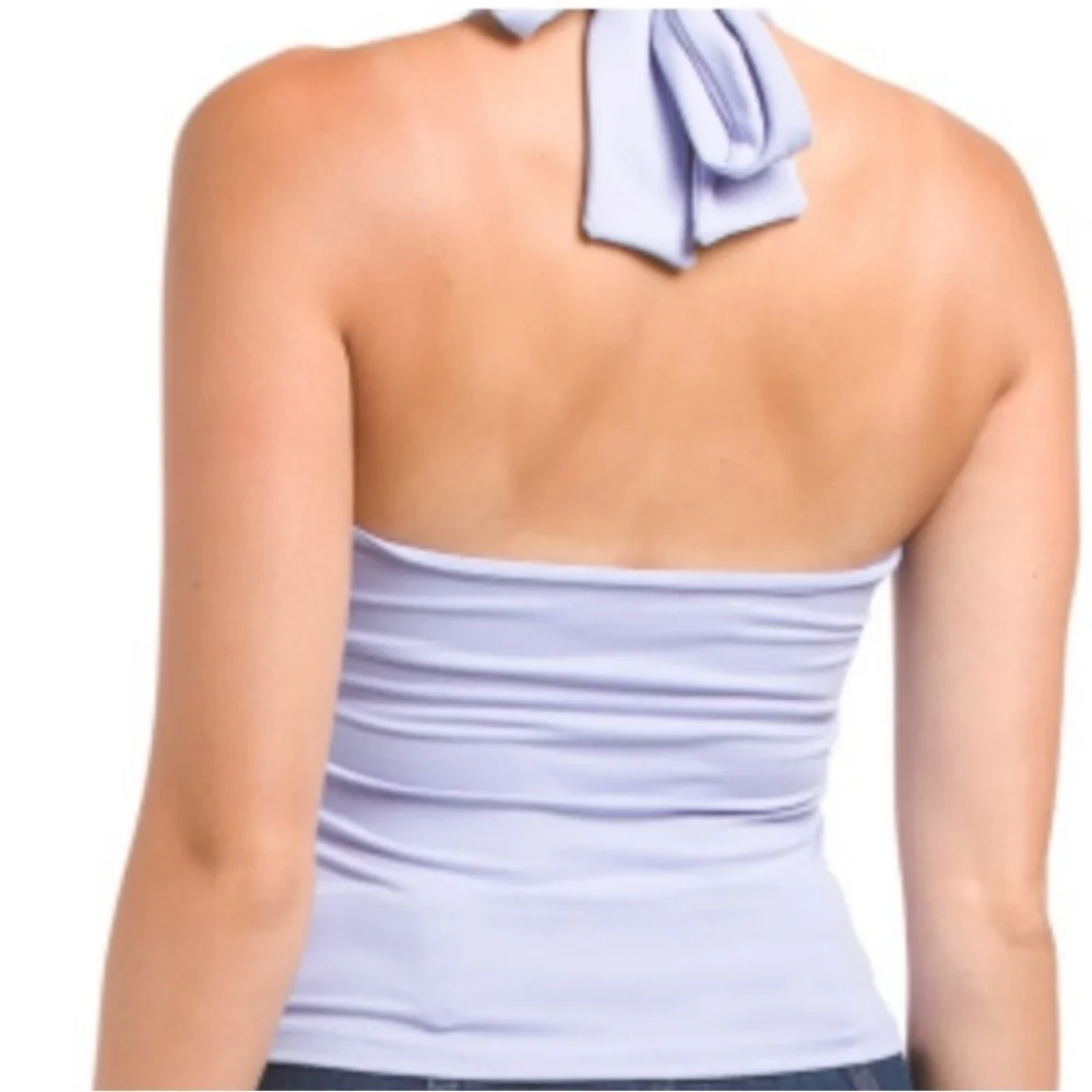 NEW Susana Monaco Tie Halter Top in Sugar X-Large - Picture 6 of 7